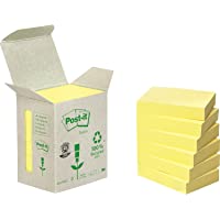 Post-It 653-1B - Pack de 6 notas recicladas- 38 x 51 mm- color amarillo